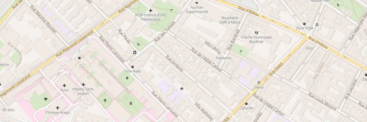 Plan du 15 Rue Jonquoy à Paris 14e Arrondissement