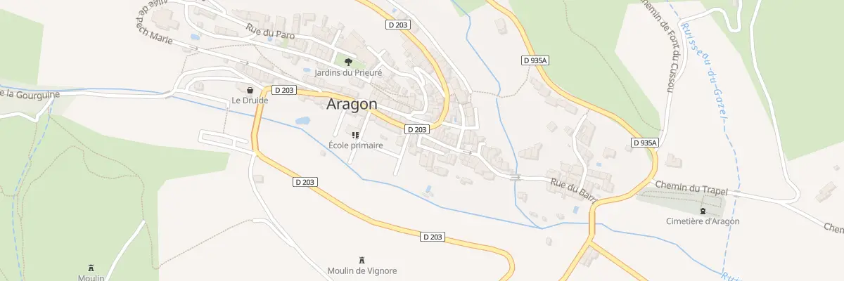 Plan du 29 Le Village à Aragon