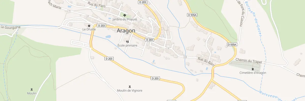 Plan du 25 Le Village à Aragon