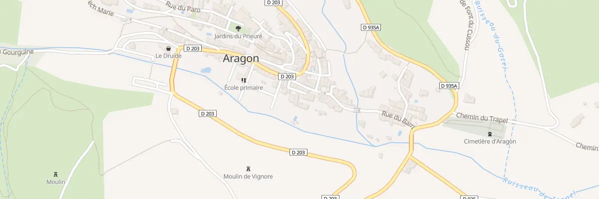 Plan du 12 Rue du Barri à Aragon
