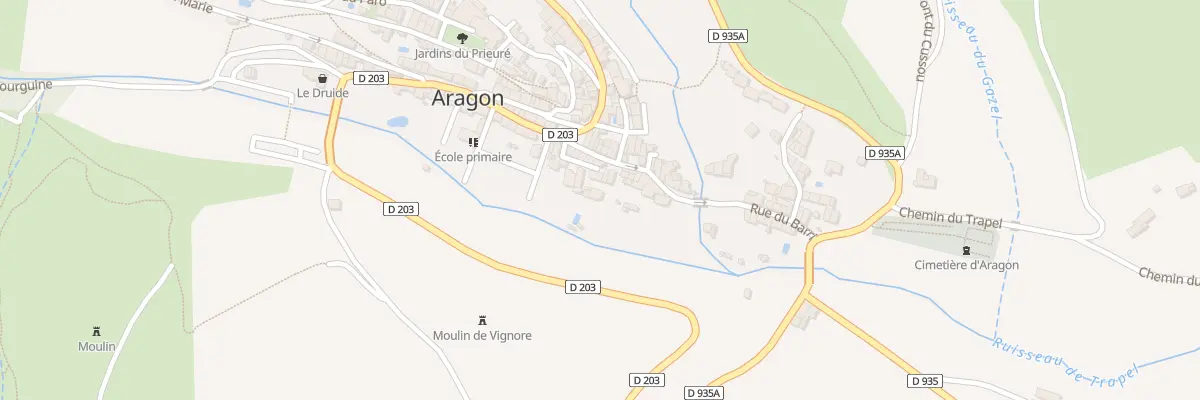 Plan du 26 Le Village à Aragon