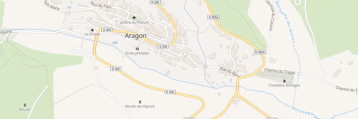 Plan du 20 Le Village à Aragon