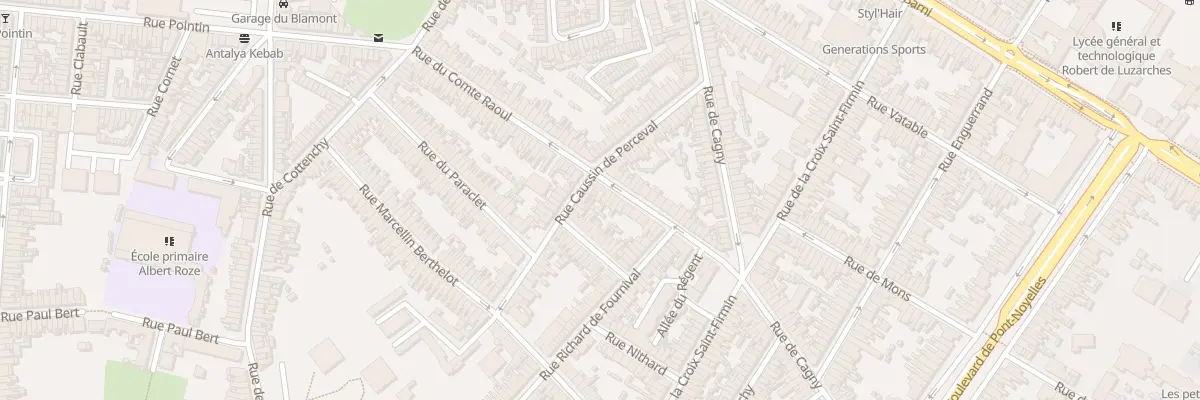 Plan du 72 Rue du Comte Raoul à Amiens
