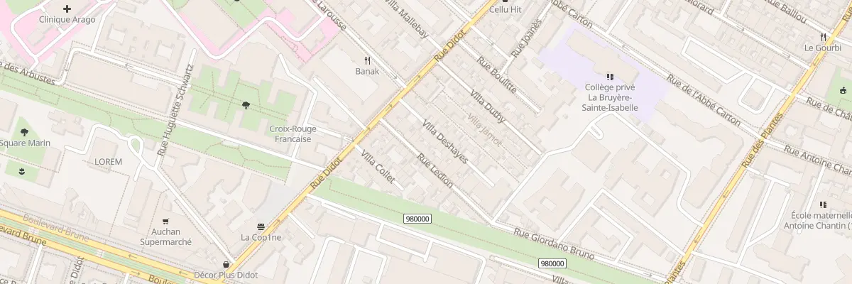 Plan du 7 Rue Ledion à Paris 14e Arrondissement