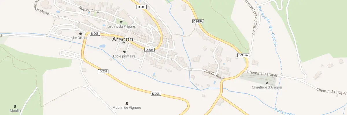 Plan du 37 Le Village à Aragon