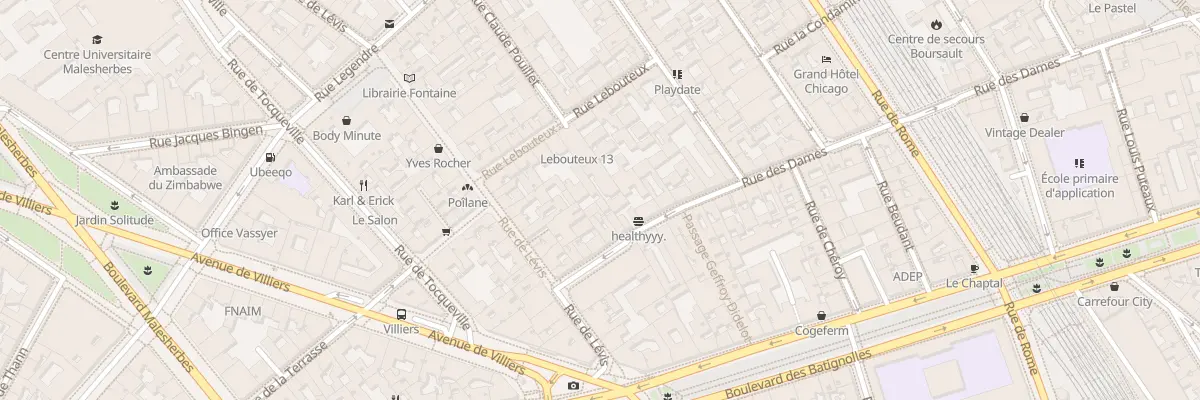 Plan du 110 Rue des Dames à Paris 17e Arrondissement