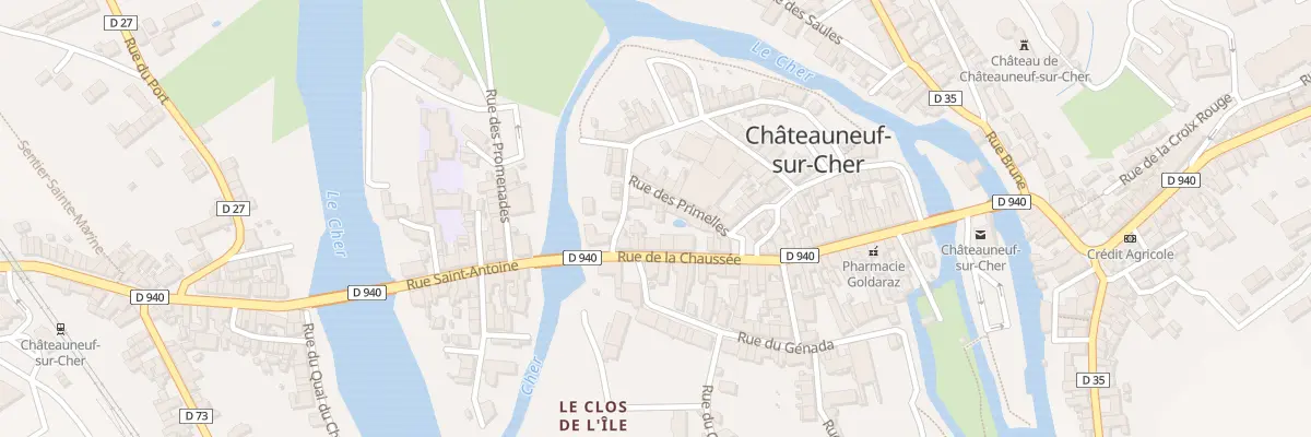 Plan du 7 Rue de la chaussée à Châteauneuf-sur-Cher