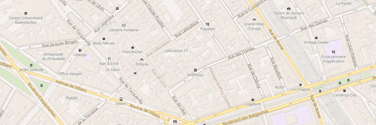 Plan du 108 Rue des Dames à Paris 17e Arrondissement