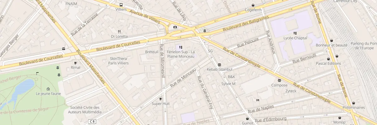 Plan du 93 Rue de Monceau à Paris 8e Arrondissement