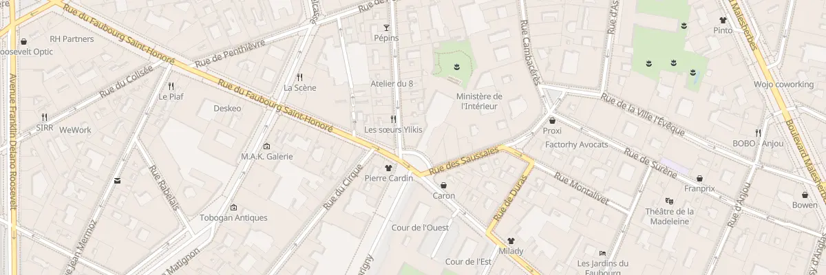 Plan du 2 Rue de Miromesnil à Paris 8e Arrondissement