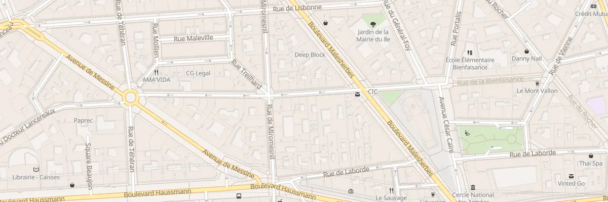 Plan du 25 Rue de la Bienfaisance à Paris 8e Arrondissement