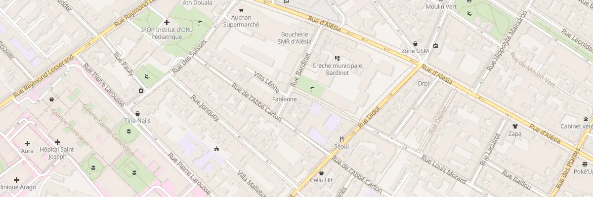 Plan du 19 Rue Bardinet à Paris 14e Arrondissement