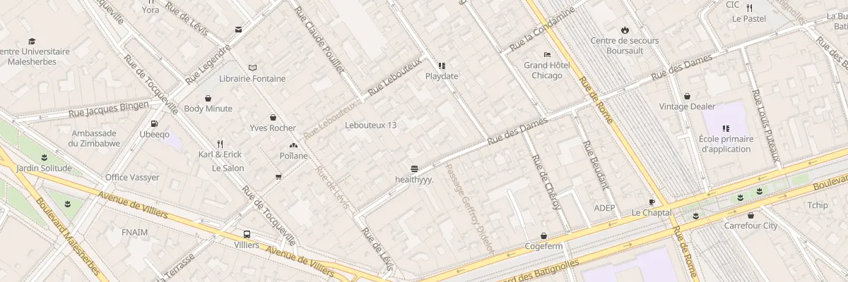 Plan du 104 Rue des Dames à Paris 17e Arrondissement