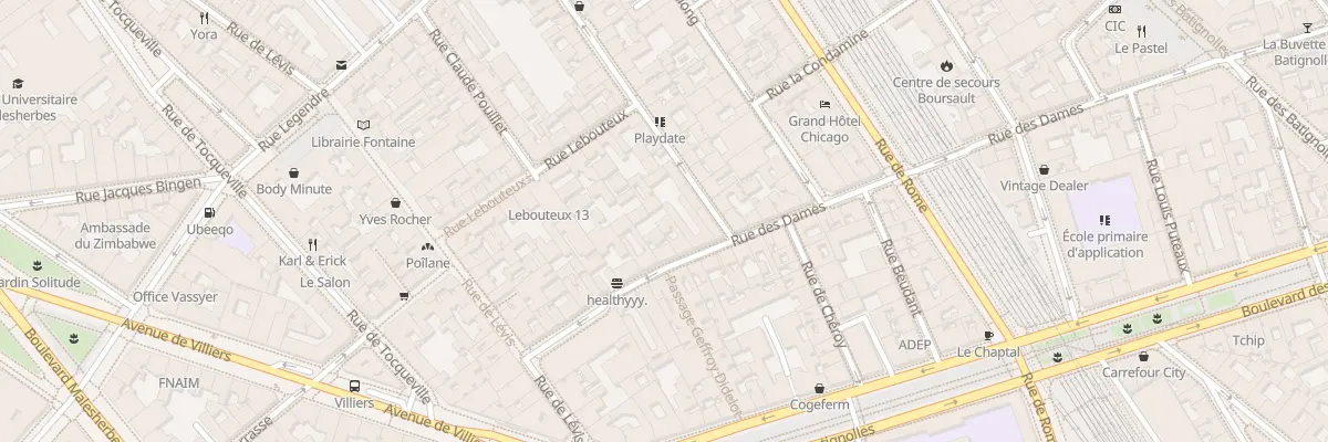 Plan du 100 Rue des Dames à Paris 17e Arrondissement