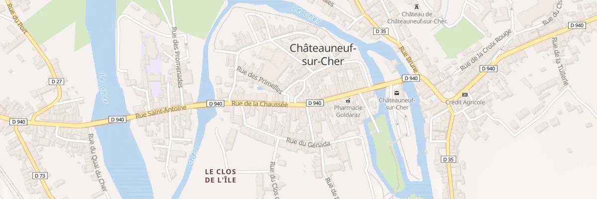 Plan du 19 Rue de la chaussée à Châteauneuf-sur-Cher