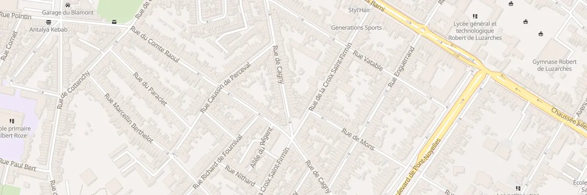 Plan du 93 Rue de Cagny à Amiens