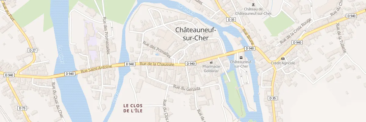 Plan du 21 Rue de la chaussée à Châteauneuf-sur-Cher