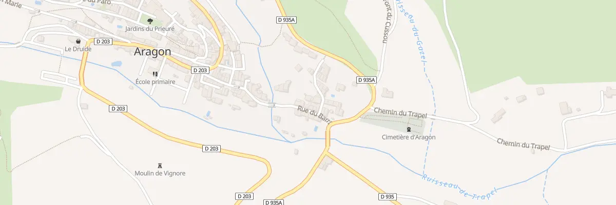 Plan du 3 Le Village à Aragon
