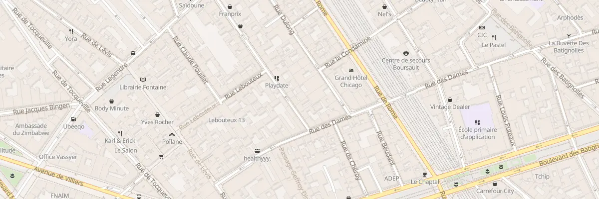 Plan du 8 Rue Saussure à Paris 17e Arrondissement