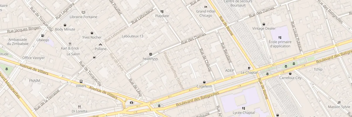 Plan du 115 Rue des Dames à Paris 17e Arrondissement