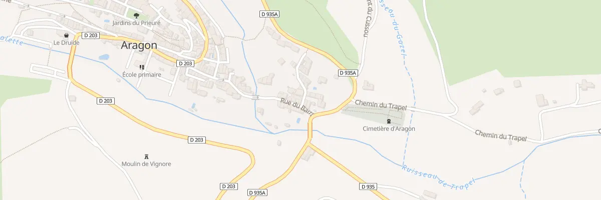 Plan du 7 Le Village à Aragon