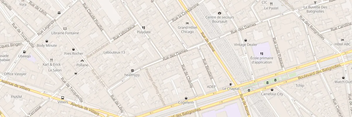 Plan du 25 Rue de Chéroy à Paris 17e Arrondissement