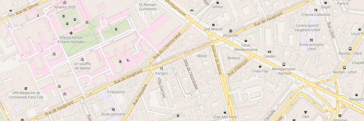 Plan du 121 Rue de Vaugirard à Paris 15e Arrondissement