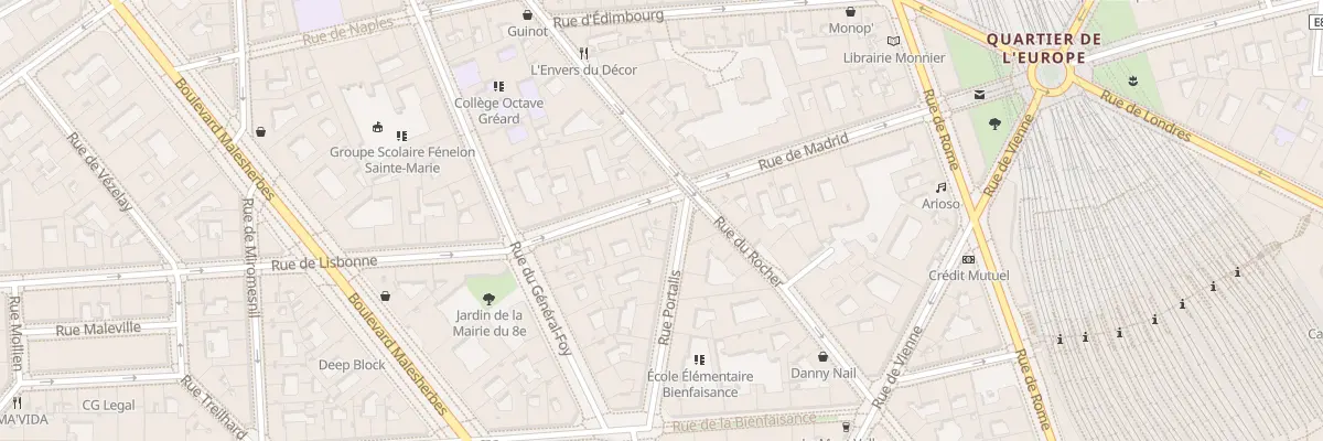 Plan du 17 Rue de Madrid à Paris 8e Arrondissement