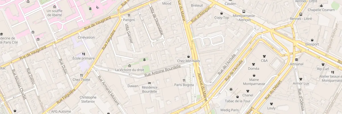 Plan du 6 Rue Antoine Bourdelle à Paris 15e Arrondissement