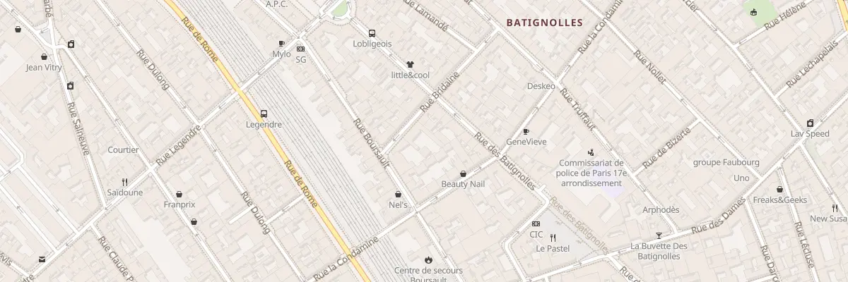 Plan du 19 Rue Bridaine à Paris 17e Arrondissement