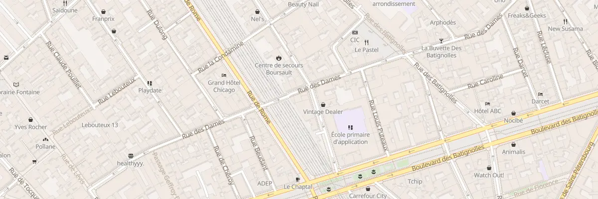 Plan du 75 Rue des Dames à Paris 17e Arrondissement
