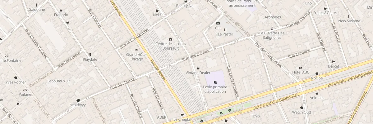 Plan du 73 Rue des Dames à Paris 17e Arrondissement