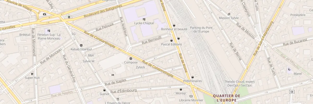 Plan du 8 Rue de Copenhague à Paris 8e Arrondissement