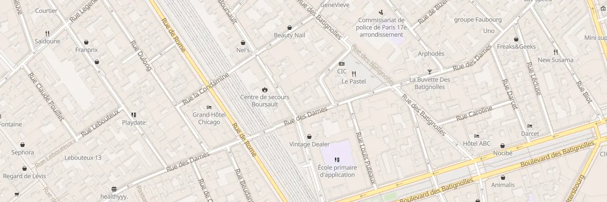Plan du 60 Rue des Dames à Paris 17e Arrondissement