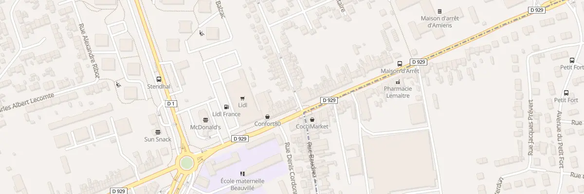 Plan du 1 Rue Voltaire à Amiens
