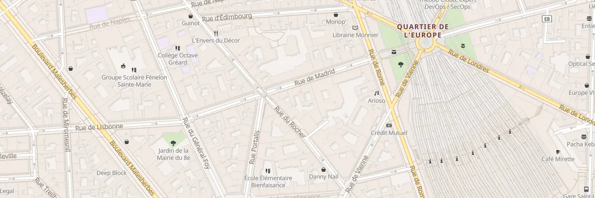 Plan du 11 Rue de Madrid à Paris 8e Arrondissement