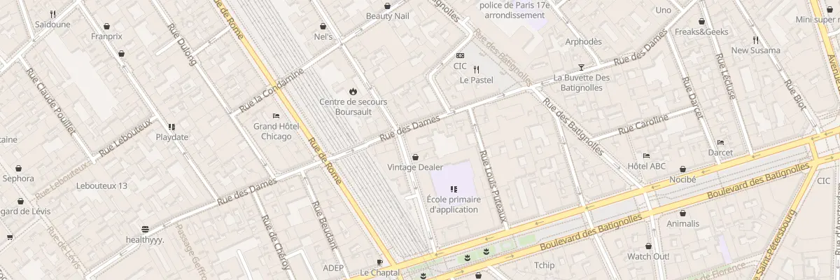 Plan du 69 Rue des Dames à Paris 17e Arrondissement