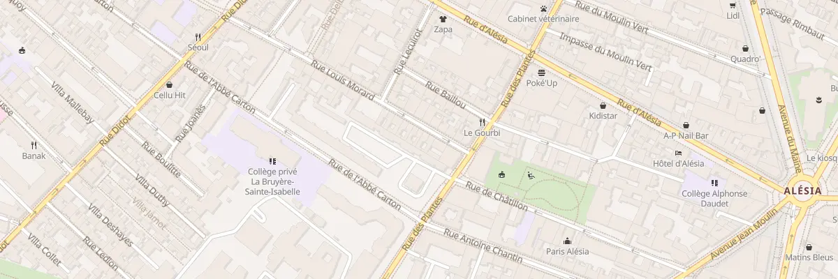 Plan du 9 Rue Louis Morard à Paris 14e Arrondissement