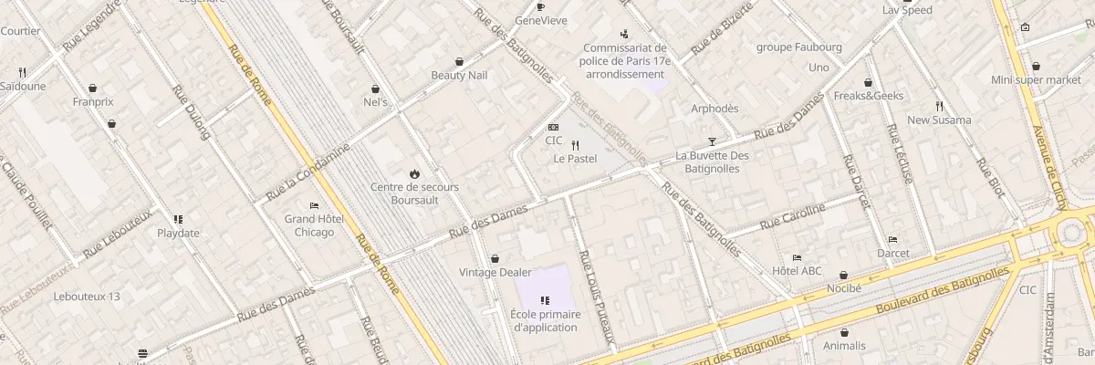 Plan du 54 Rue des Dames à Paris 17e Arrondissement