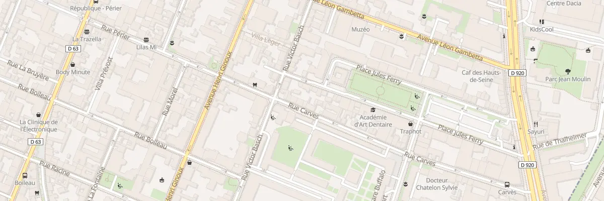 Plan du 66 Rue Carvès à Montrouge