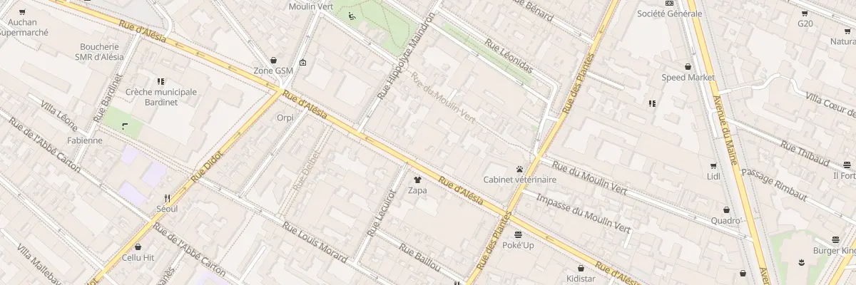 Plan du 120 Rue d’Alésia à Paris 14e Arrondissement
