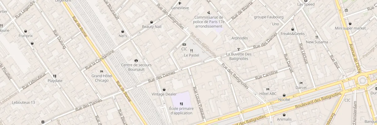 Plan du 52 Rue des Dames à Paris 17e Arrondissement