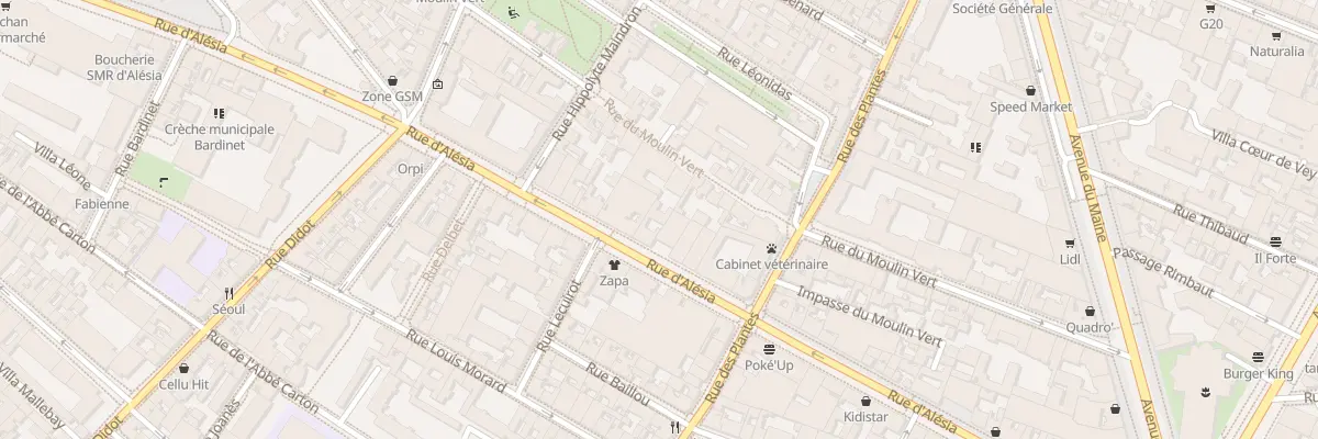 Plan du 118 Rue d’Alésia à Paris 14e Arrondissement