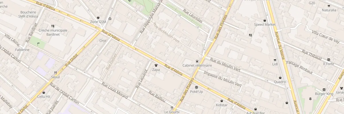 Plan du 116 Rue d’Alésia à Paris 14e Arrondissement