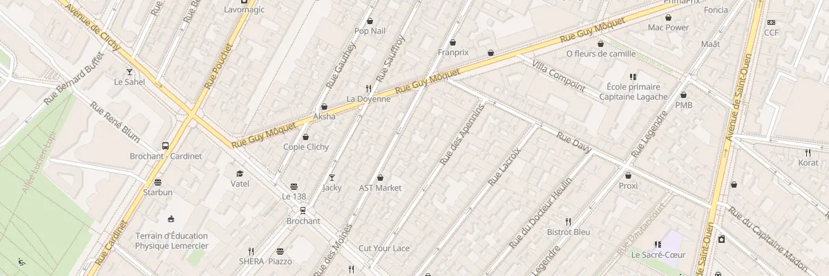 Plan du 86 Rue des Moines à Paris 17e Arrondissement