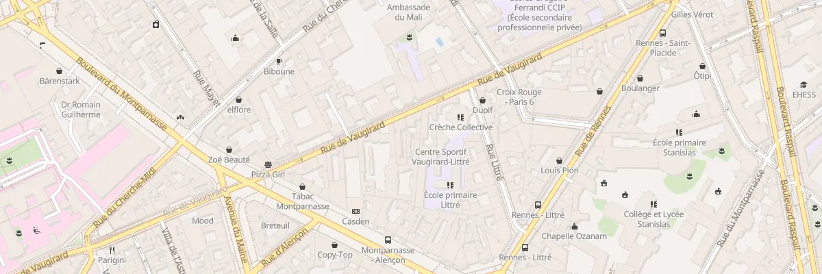 Plan du 93 Rue de Vaugirard à Paris 6e Arrondissement
