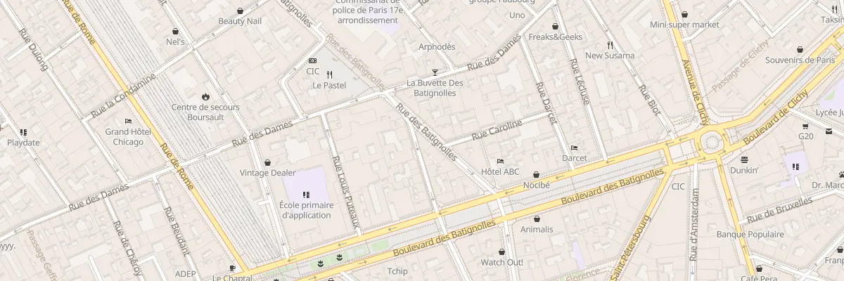 Plan du 9 Rue des Batignolles à Paris 17e Arrondissement