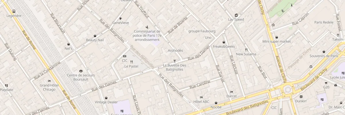 Plan du 40 Rue des Dames à Paris 17e Arrondissement