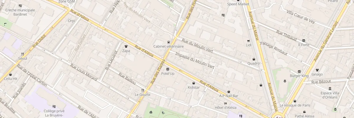 Plan du 100 Rue d’Alésia à Paris 14e Arrondissement