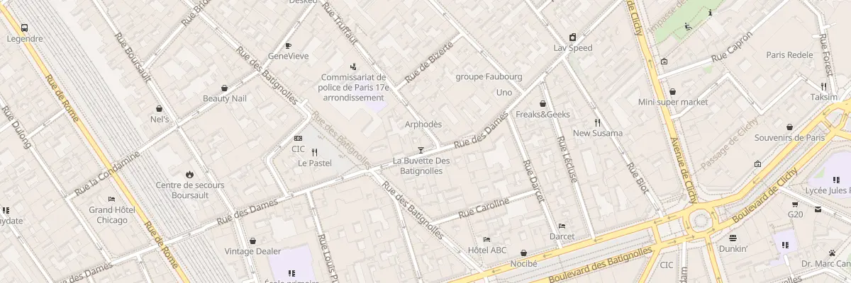 Plan du 1 Rue Truffaut à Paris 17e Arrondissement